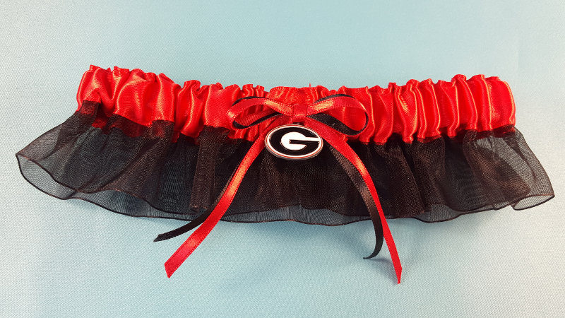 University of Georgia Inspired Garter with Licensed Collegiate Charm